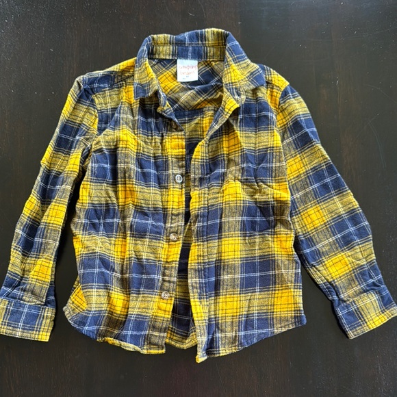 Jumping Beans Blue and Yellow Plaid Button Down Shirt - Picture 1 of 2